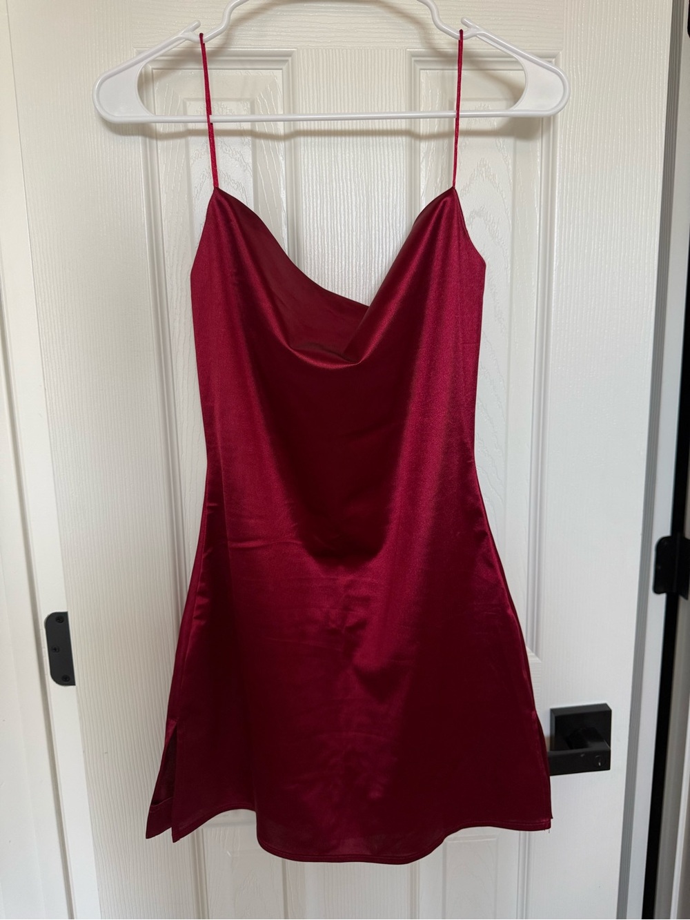 Zaful Burgundy Satin Slip Mini Dress